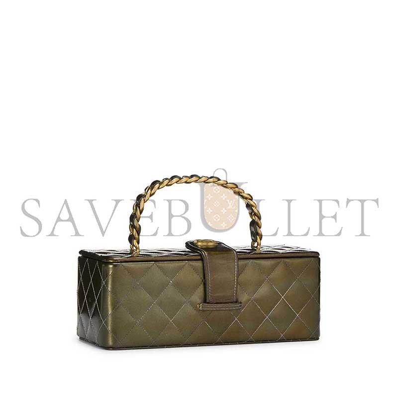 CHANEL GREEN QUILTED LEATHER VANITY A2226 (22*10*8.5cm)